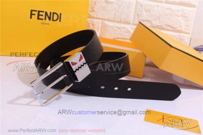 AAA Replica Cheap Fendi Smooth Belt - SS Monster Eye Buckle